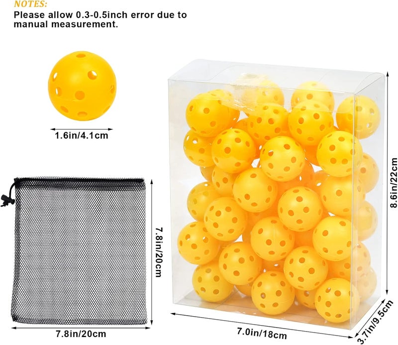 Bac-kitchen Plastic Golf Balls Practice Limited Flight Golf Training Ball Hollow Swing Practice Indoor Golf Balls with Mesh Drawstring Bag for Backyard Driving Range or Outdoor - Image 2